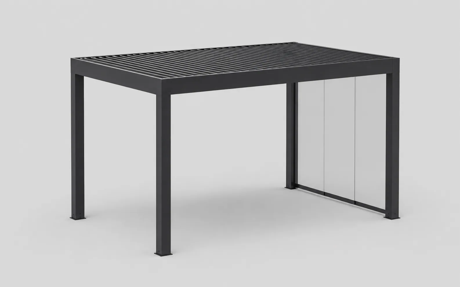 Isolated illustrative aluminium pergola product render
