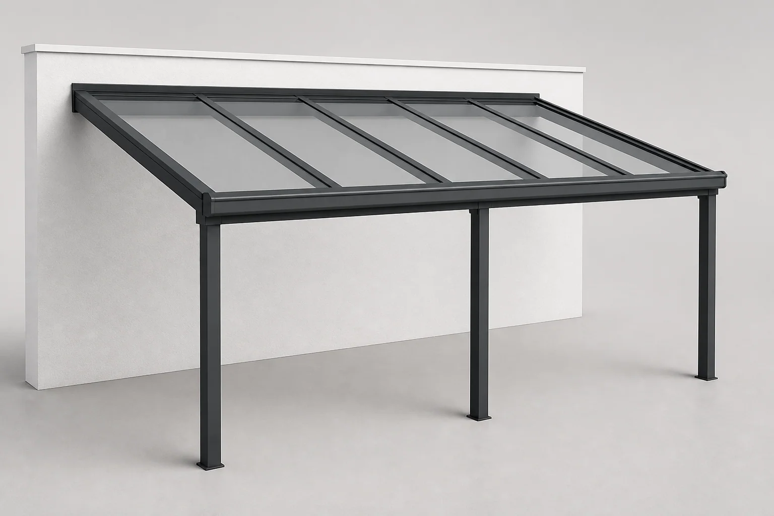 Isolated illustrative glass veranda product render